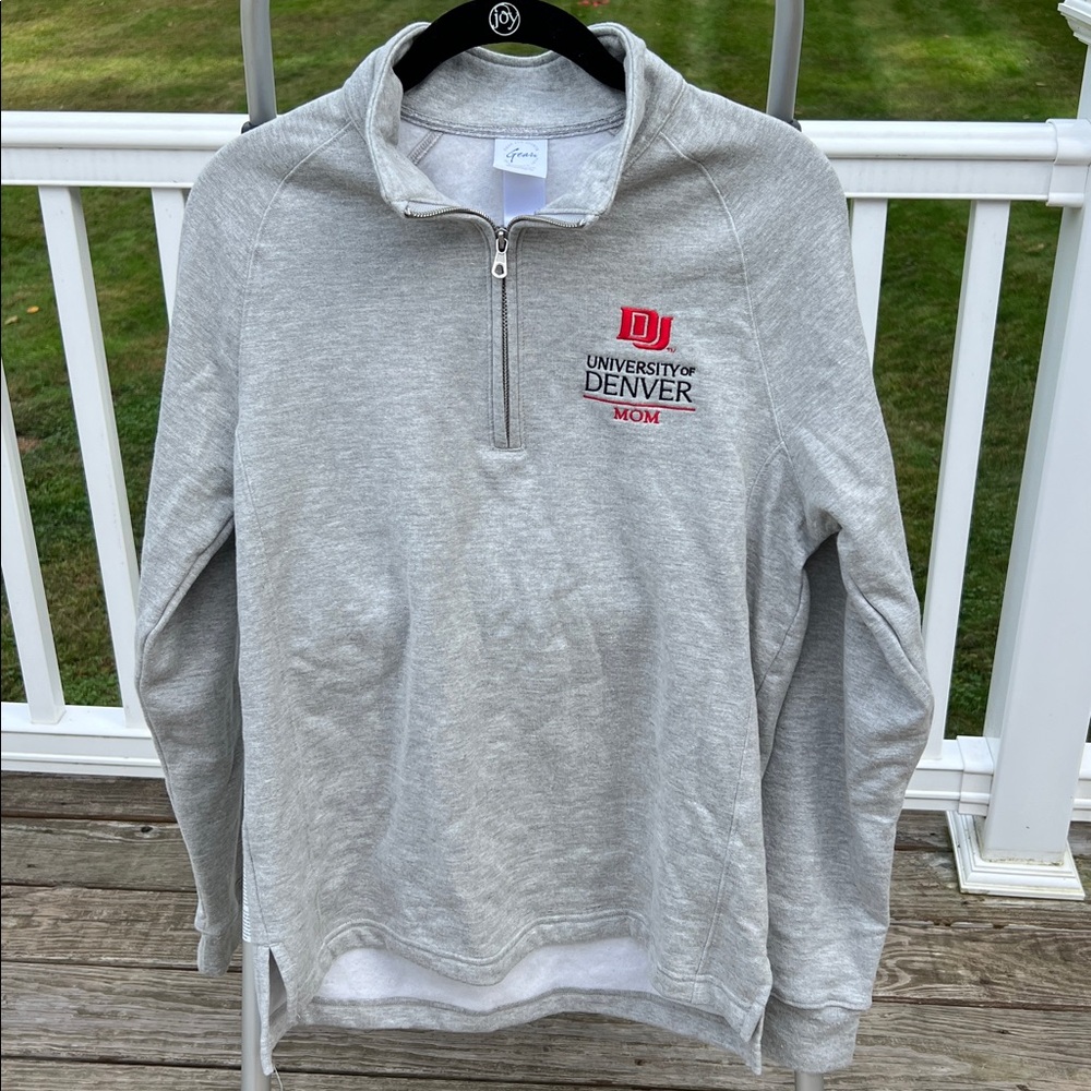University of Denver Gray Relaxed Fit Quarter-Zip Sweatshirt